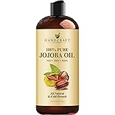 Handcraft Blends Jojoba Oil | 100% Pure and Natural | Ayurvedic Skin Care | Premium Grade Carrier Oil | Face | Skin | Hair | Massage | Cold-Pressed | Hexane-Free | 16 Fl Oz