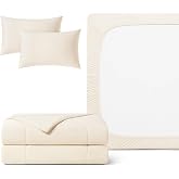 REST Buy 2 GET 35 Percent Off : Evercool Comforter Plus 3PC Starter Sheet Set Bundle, in Snow Ivory, Queen Size