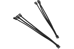 Happyyami 2pcs Way Fan Extension Cable Power Supply Cable for Computer Case Firm Connector for Daisy Chaining