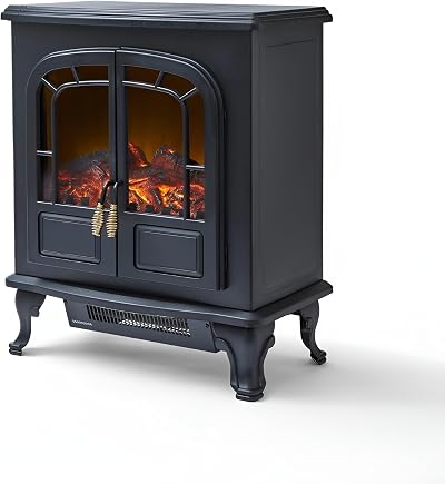 Warmlite Wingham Log Effect Stove with Realistic LED Flame 2000W Black WL46019