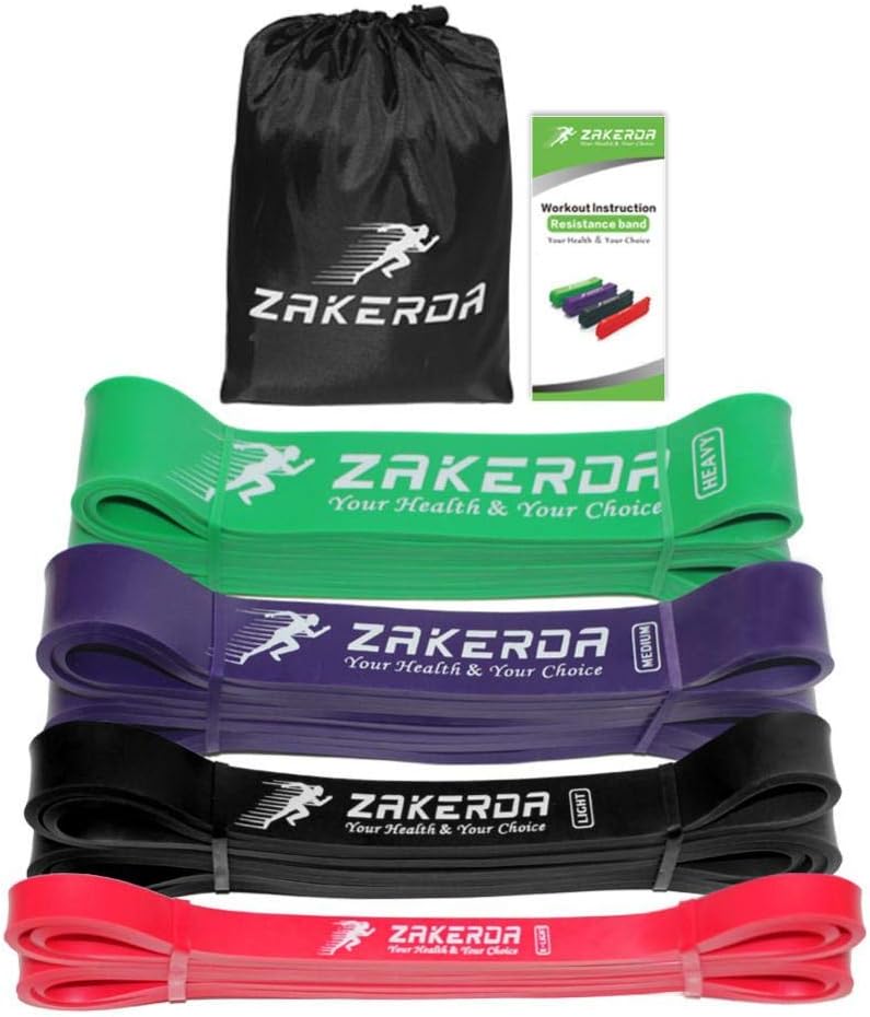 LONGTA Resistance Bands Exercise Loops,Full Body Workout Bands for Physical Therapy, Rehab, Stretching, Home Fitness, Yoga,with Instruction Manual,Carry Bag