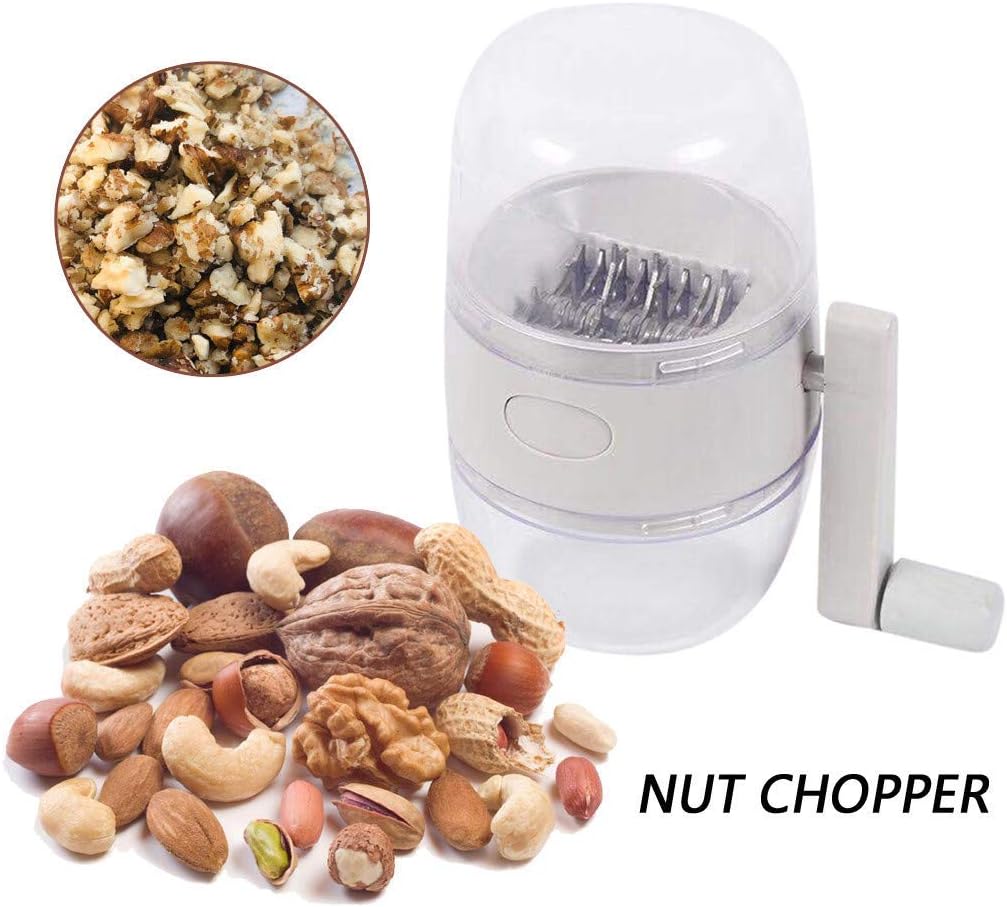 GWFVA Hand Crank Food Chopper, Manual Food-Processor, Hand Chopper with Ergonomics Handle, Nuts Peanuts Sesame Walnuts Grinder Blender, Easy to Use Tool, Kitchen Utensils