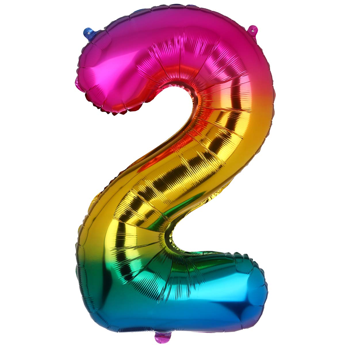 Giant Rainbow Number 2 Foil Balloons Number Mylar Helium Number Balloon Wedding Gift Decoration Unicorn Birthday Party Decoration for Girls Boys 100 cm