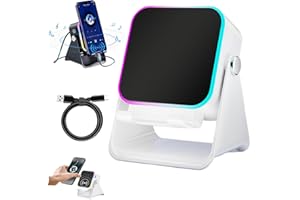 5-in-1 Wireless Induction Bluetooth Speaker with Adjustable Phone Stand, Wireless Induction Speaker, Hd Stereo Sound Compatib