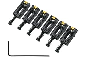 MICOVAY 6 Roller Guitar Bridge Saddles, 10.5mm Guitar Tremolo Saddles Modern Style Compatible for Fender Strat Tele Electric Guitar Replacement, Black