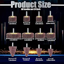 Mixiflor 24 Pcs Abrasive Flap Wheel Sander Set, 80