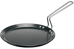 Hawkins Futura 26 cm Flat Tava, Hard Anodised Tawa with Stainless Steel Handle, Induction Tawa with Rim, Pancake Pan, Flat Pa
