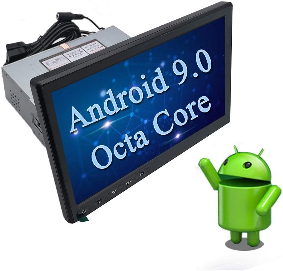 YODY 10.1 Inch Single Din Android 9.0 Car Stereo Capacitive Touch Screen Car Radio Octa Core Built in DSP Support GPS Navigation Bluetooth WiFi Mirror Link OBD2,Backup Camera(NO DVD)