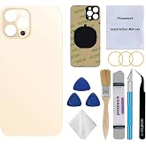 Perzework OEM Rear Back Glass Replacement (Gold) Compatible with iPhone 12 pro max 6.7 inches All Carriers with Pre-Installed Adhesive and Repairing Tool Kits