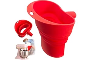 Wulqiiy Flour Funnel Silicone for KitchenAid Stand Mixer, Extended Length Foldable Flour Infundibulum, Mess-Free Baking Attac