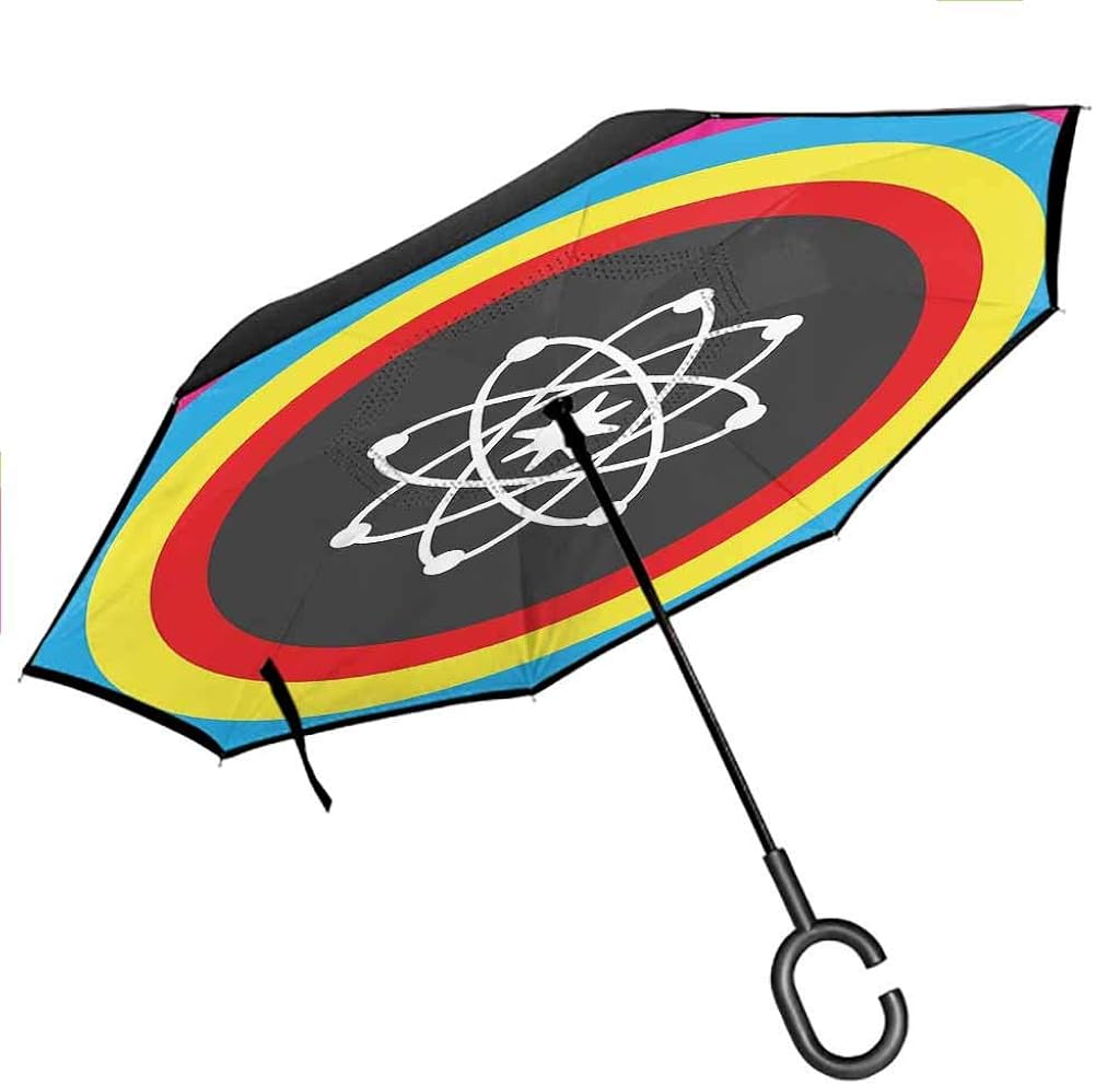 Kgblfd Science Inverted Umbrellas Reverse Folding Umbrella, Atom Model