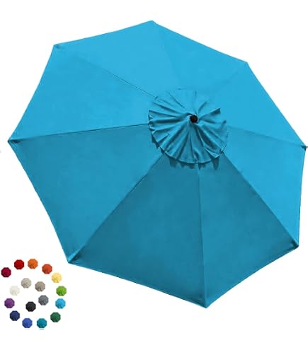 Amazon.com : GLDDFDG 10ft Patio Umbrella Replacement Canopy 8 Ribs,  Waterproof & Fade Resistant Market Umbrella Cover, Thickened Polyester  Fabric for Backyard, Garden and Pool (Canopy Only) (Lake blue) : Patio, Lawn