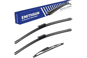 EMITHSUN Windshield Wiper Blades With Rear Wiper Blades set Replacement for Mazda CX-9 2016-2022,That Meet OEM Quality Easy DIY Install 24"+18"+14"(Set of 3)