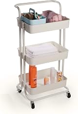 Maison & White 3 Tier Storage Trolley White with Wheels 43x36x86cm view 4