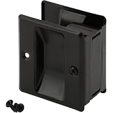 Prime-Line N 7577 Pocket Door Passage Pull, Matte Black Finish (Single Pack)