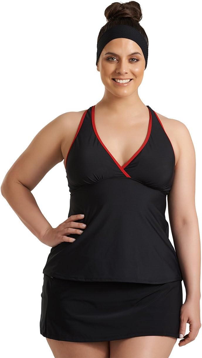Always For Me Timothy Snell Women's Plus Size Charlie Surplice Racerback Tankini Top - Ladies' Swimwear