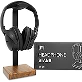 GEVO Headphone Stand for Desk - Wooden Headset Stand for Desk - Wooden Headphone Holder with Airpods Max and More(Square)