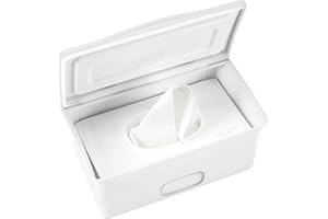 Ubbi Baby Wipes Dispenser, Baby Wipes Case, Baby Wipes Holder with Weighted Plate, Keeps Wipes Fresh, Non-Slip Rubber Feet, White