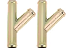 SING F LTD 2Pcs Y Connector Coolant Pipe Fitting Zinc-Coated Adapter for Automotive Cooling System 3/4" 19mm Heater Hose