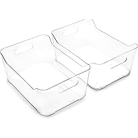 BINO | Plastic Storage Bins, Large - 2 Pack | The SOHO Collection | Multi-Use Organizer Bins | Built-in Handle | BPA…