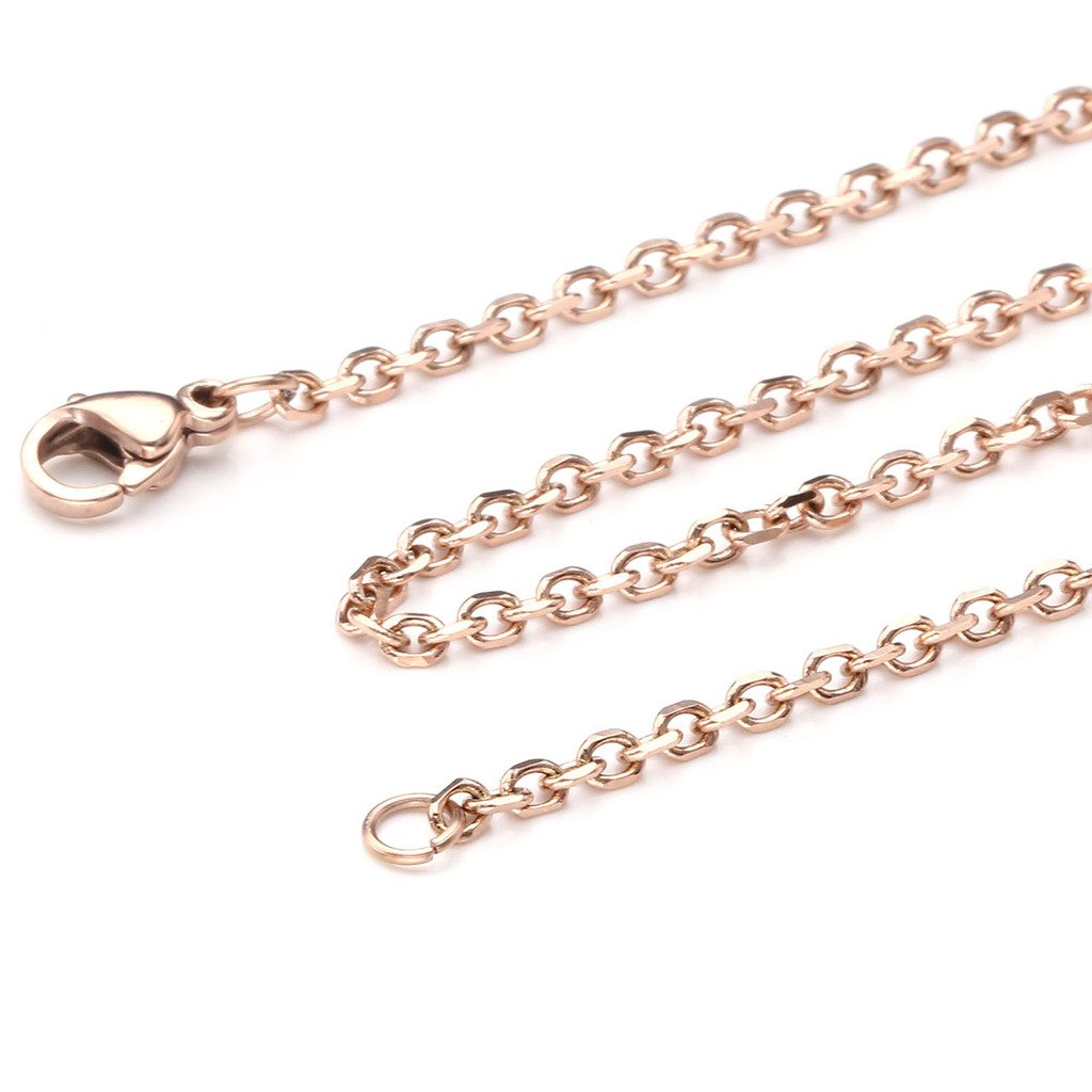 Zysta 2MM Polished Stainless Steel Mens Womens Anchor Rolo Cable Chain, Oval Link Lobster Clasp Necklace 24\