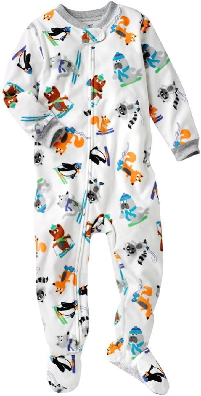 Carter's Boys 1piece Microfleece Pajamas (2T, Ski Animals