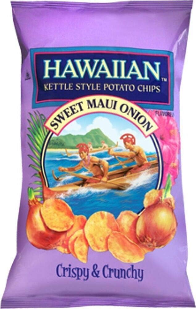 New Hawaiian Kettle style potato chips sweet Maui Onion 7.5 oz Bag CrispyCrunchy