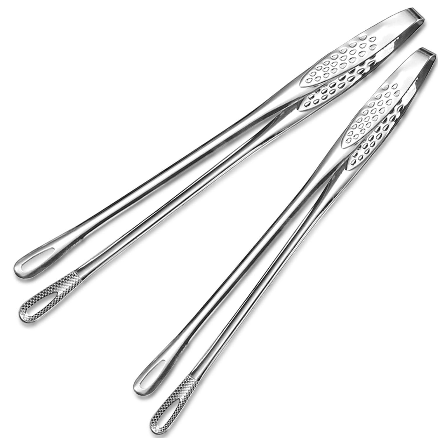 Photo 1 of 11 Inch Cooking Tweezers Tongs for Cooking,2 PCS KitchenTongs Precision Serrated Tips, Stainless Steel Tweezer Kitchen Tools for BBQ, Plating and Serving (Stainless Steel)