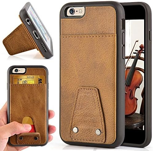 iPhone 6S wallet Case, [Wallet Case] ZVE [KICKSTAND] iphone 6 case Protective Leather Wallet Cover Case with Stand Feature and Credit Card ID Holders Case for Apple iPhone 6/6S (4.7 inch) (Black)