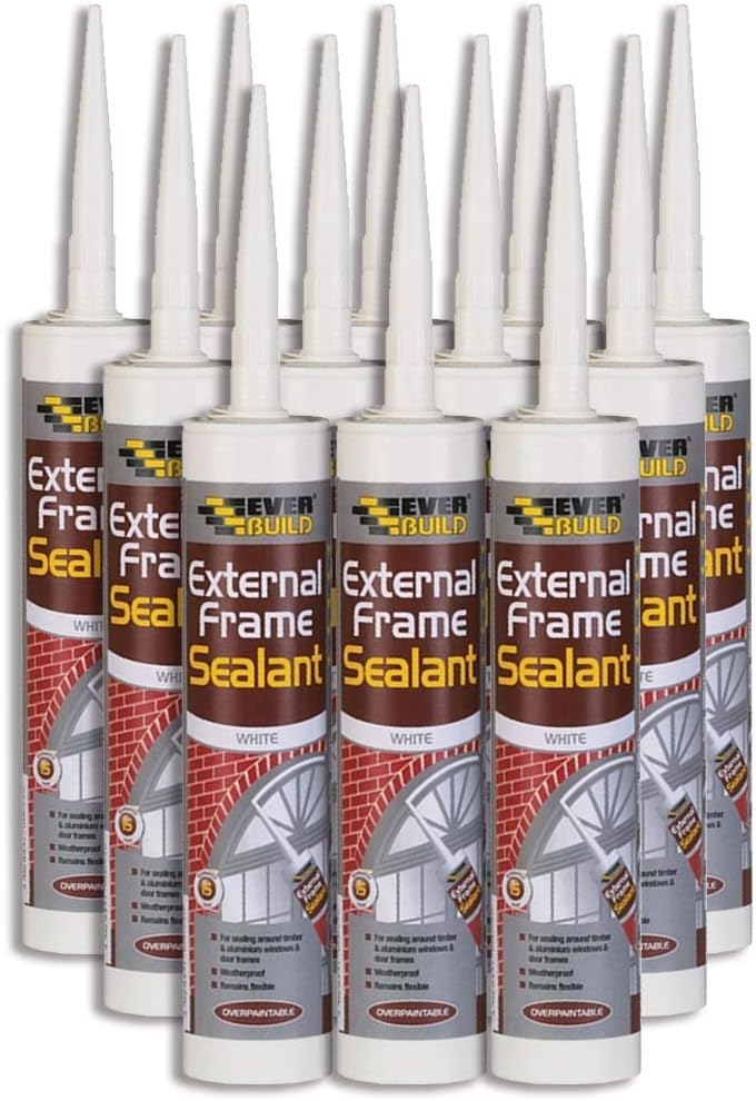 12X Everbuild White Acrylic Frame Sealant 310ml - Internal External Use