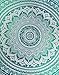 RAJRANG Tapestry Wall Hanging Hippie Mandala Cotton Bedding Bohemian Boho Bedspread Round Sea green