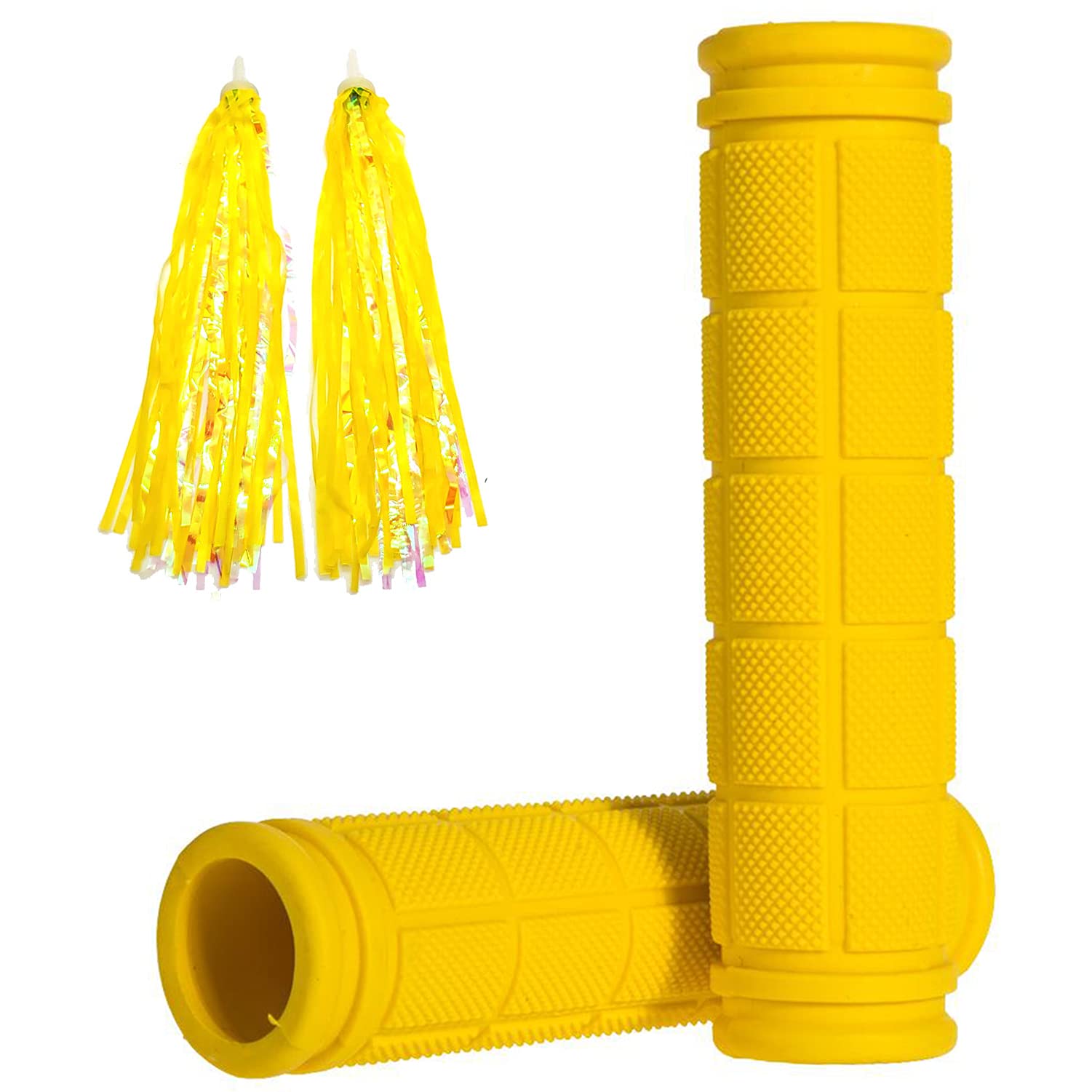 Photo 1 of Soft Rubber Mushroom Grips with Tassel Streamers - Non-Slip Bike Grips for Kids, Girls & Boys - MTB, BMX, Mountain & Beach Cruiser Bike Accessories