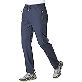 BASUDAM Men's Athletic Pants Thin Lightweight Quick Dry Zipper Pockets Outdoor Sports Pants for Running Jogging Hiking