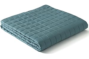 YnM Cooling Weighted Blanket for Adults, 10lbs Heavy Bed Throw for One Person of 90lbs, Perfect for Hot Sleepers or Warm Climates with Rayon/Glass Beads(41x60 Inches,Twin Bed, Sea Grass)