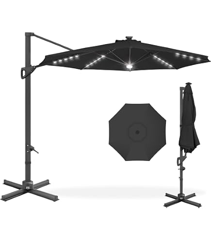 best choice products patio umbrella offset 10 hanging umbrella Amazon.com : Best Choice Products 10ft Offset Cantilever Hanging Market  Patio Umbrella, Smooth 360° Rotation, 8 Sturdy Ribs, Easy Adjustment