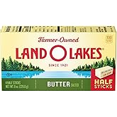 Land O Lakes Salted Butter Quarters 8 oz (12 Pack Case) - Premium Grade AA Pure Cream Butter Sticks for Cooking, Baking, Basting &amp; Grilling - Rich Dairy Flavor