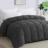 Soft Oversized King Comforter 120"x120" Extra Large Lightweight Quilted Down Alternative All Season Fluffy Breathable Microfiber Grey