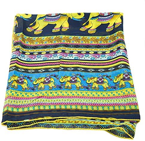 Lightweight Infinity Print Scarf Large square scarves beach shawl (Blue)
