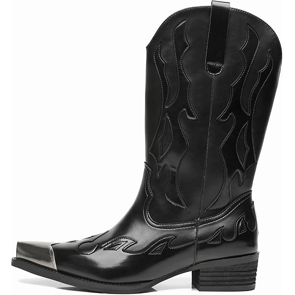 Amazon.com | New Rock M-7921-S1 BLACK FLAME BOOTS Black  display picture 1