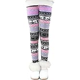 BOOPH Girl Winter Thick Warm Pant Printing Fleece Lined Legging Tight 2-12 Years