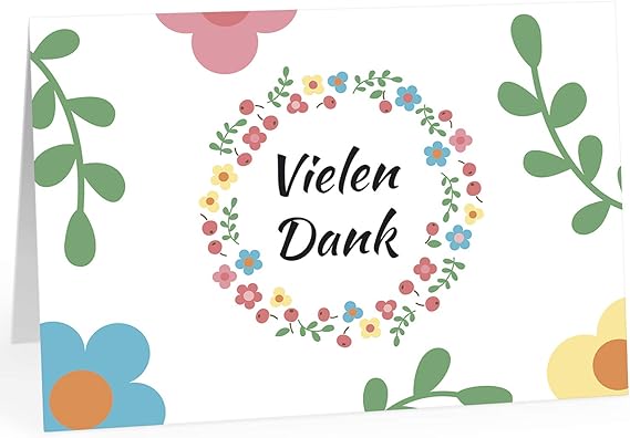 Große Dankeskarte XXL (A4) als Dankeschön/Vielen Dank Modern Bunt/mit