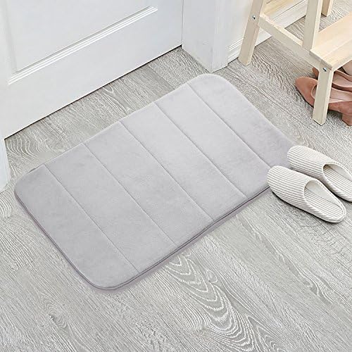 Door mat Entrance Rugs Bath Bathroom Front Door Entry Mats Floor Bedroom Washable & Absorbent Door Mat Machine Washable Carpet Anti Slip Backing Shoes Scraper Dirt Trapper 40*60cm (Grey)