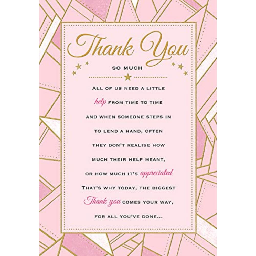 Piccadilly Greetings Heartfelt Wishes Sentimental Thank You Card - 9 x 6 inches - Regal Publishing,Yellow