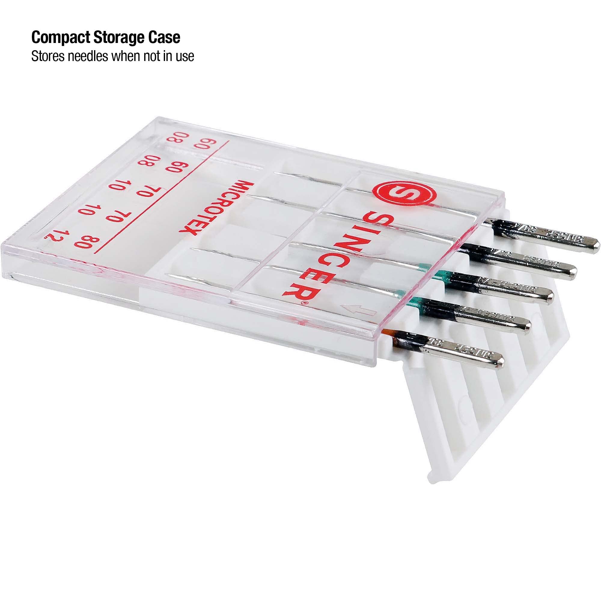 SINGER Assorted Quilting Sewing Machine Needles in Sizes 60/08, 70/10, 80/12, 90/14 - Microtex Needles, Quilting Needles, and Stretch Needles, 15 pc Set