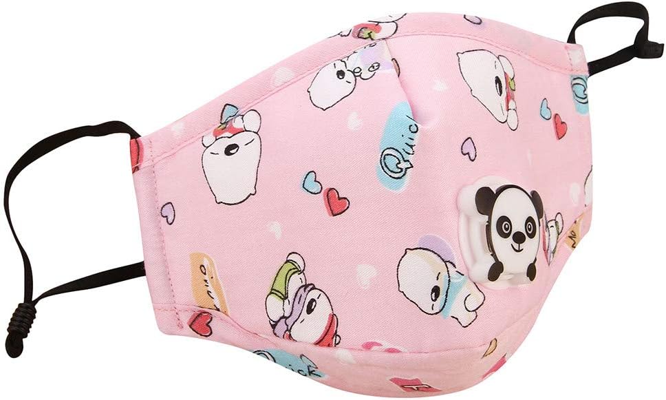 CCOOfhhc 1PCS Face Shield,Kids & Baby Reusable Dustproof PM2.5 Pollution Face Shield,Cute Cartoon Earloop Mouth Face Shield