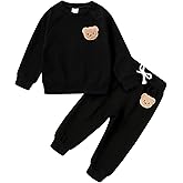 Eaerobc Fall Outfit for Toddler Boy Girl Long Sleeve Bear Sweatshirt Pant Sets Winter Pullover Clothes