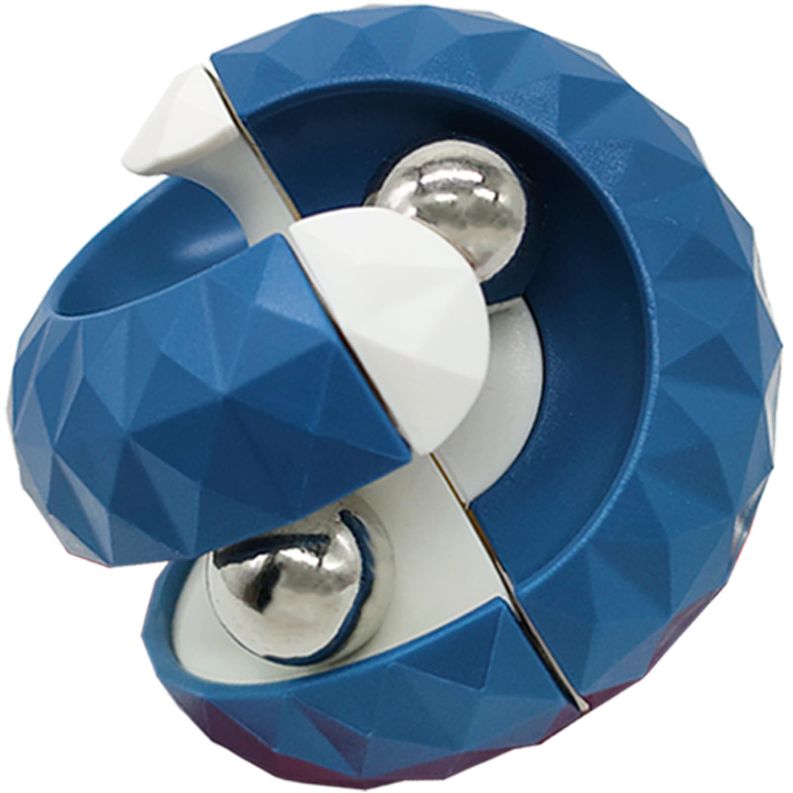 BASSION Orbit Ball Toy, Bead Fidget Cube Puzzle Bead Ball Spinning Toy, Rotating Track Infinite Flip Change Puzzle Games Novelty Creative Stress Relieve Toys for Kids Children Adults