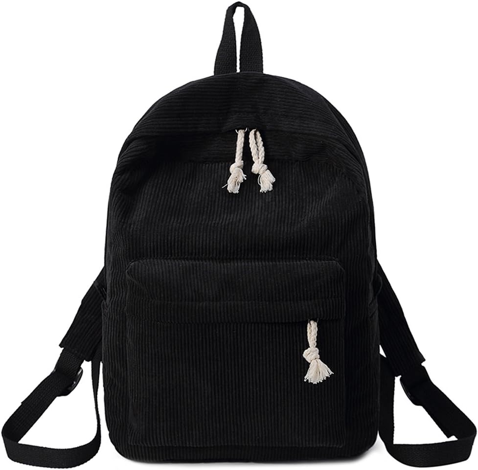 Nankod Fashion Women Girls Students Corduroy Backpack Rucksack School Bags College Bookbag Travel Bags
