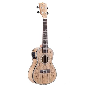 Ammoon Ukele 24' Ukulele aus seltenem Totholz mit LED-Display, 4 Saiten