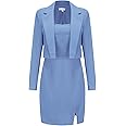 EXLURA Women's Professional Business Lightweight Blazer Dress Suit Sets 2 Piece Work Office Fashion Outfits